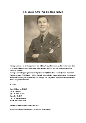 A preview of a PDF biography for Axup, George Arthur